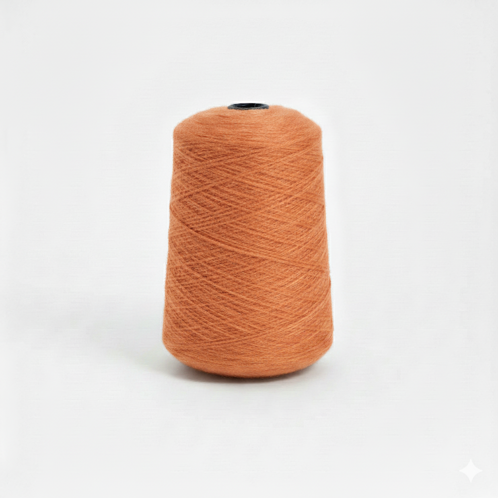 Cor do ano 2024 Peach Fuzz 100% Lã Fio para Tufting em Cone (2024c)