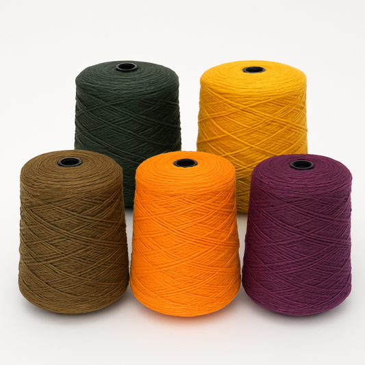 Podzimní sada přízí pro tufting – 5 kuželů (100% NZ vlna)