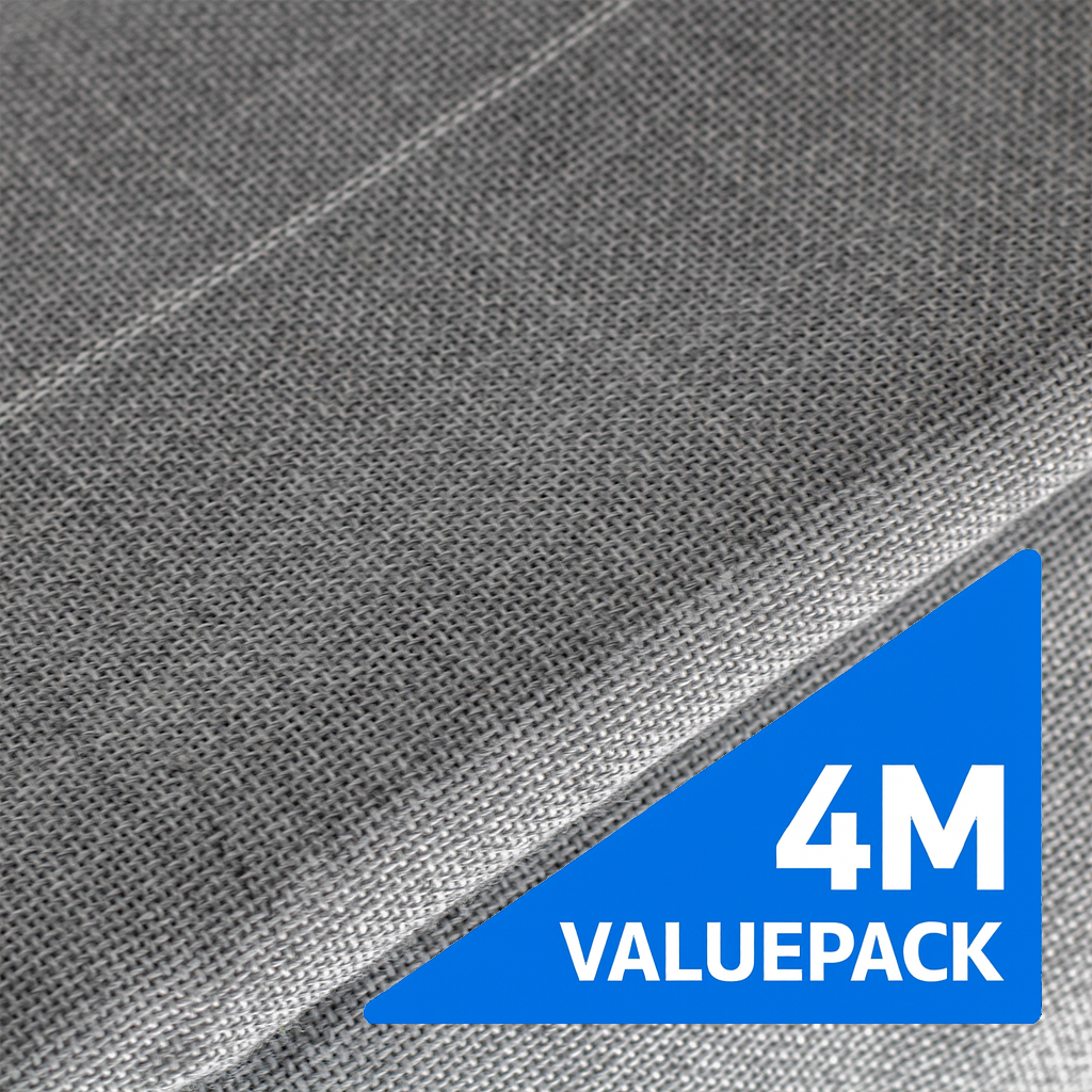 Lona de Poliéster Gris para Tufting con Línea Blanca – Paquete Económico de 4m