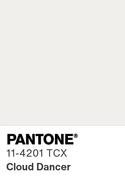 Cloud dancer. Pantone color of the year 2026