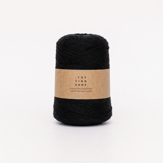 Black (061) - 100% Wool Tufting Yarn, 500 g Cone