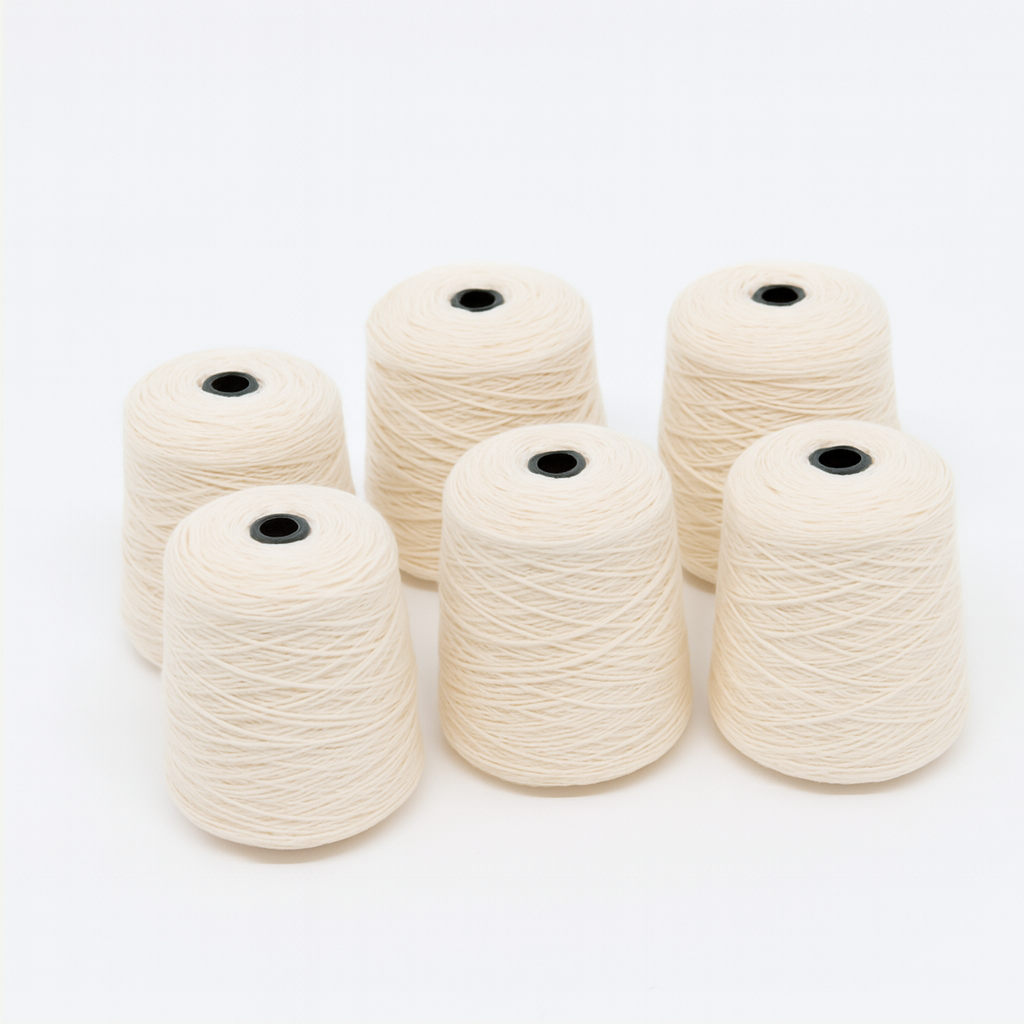 Weißes Tufting-Garn-Set – 6 Konen (100% NZ-Wolle)