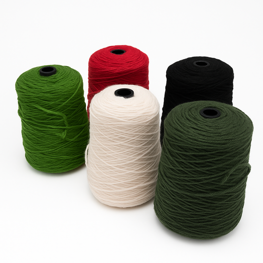 Ensemble de fils à tufting de Noël – 5 cônes (100% laine NZ)