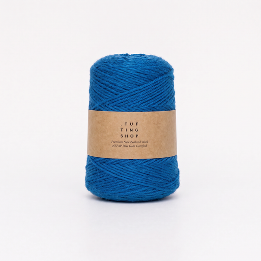 Cobalt Blue (3B15) - 100% Wool Tufting Yarn, 500 g Cone
