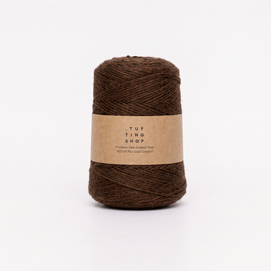 Coffee (4H11) - 100% Wool Tufting Yarn, 500 g Cone