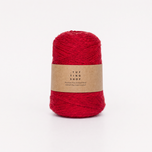 Deep Red (4A08) - 100% Wool Tufting Yarn, 500 g Cone