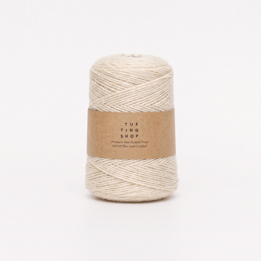 Ecru (009) - 100% Wool Tufting Yarn, 500 g Cone