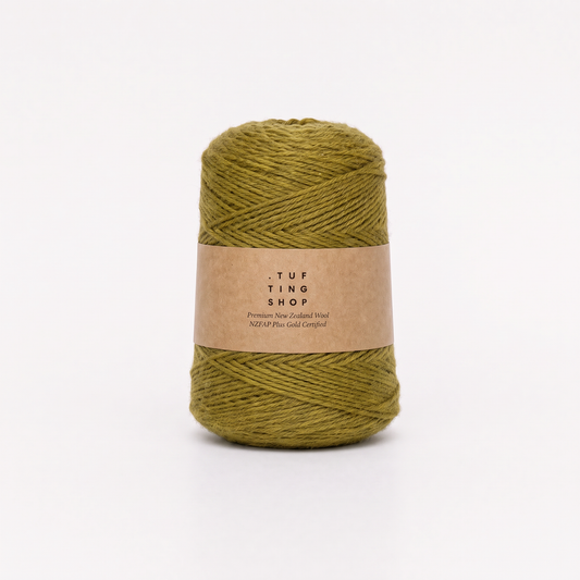 Green Olive (403) - 100% Wool Tufting Yarn, 500 g Cone