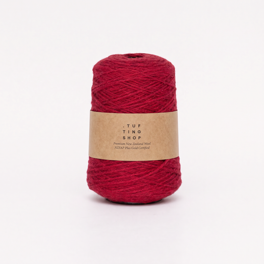 Scarlet Red (4A13) - 100% Wool Tufting Yarn, 500 g Cone