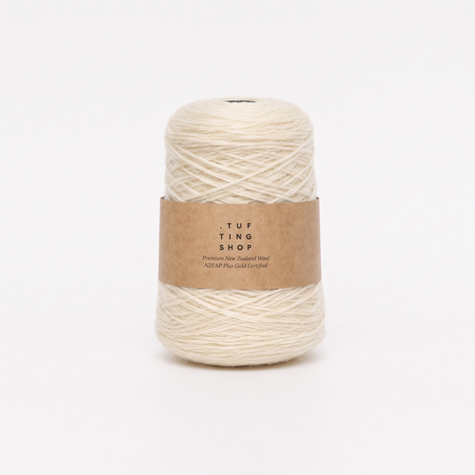 White (000) - 100% Wool Tufting Yarn, 500 g Cone