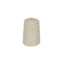 A cone of 100% wool tufting yarn in off-white color.