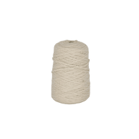 A cone of 100% wool tufting yarn in off-white color.