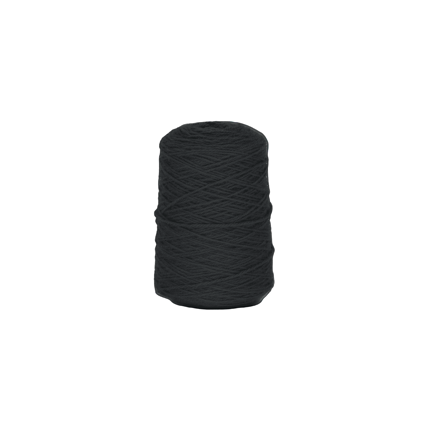 A cone of 100% New Zealand wool yarn in a neutral grey color with a slight touch of blue, displayed against a white background.
