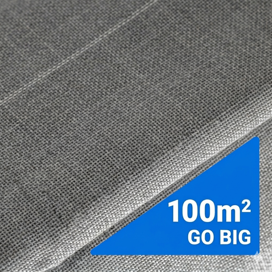 Grey Polyester Tufting Cloth Premium (White Line) – 100m2 Unit