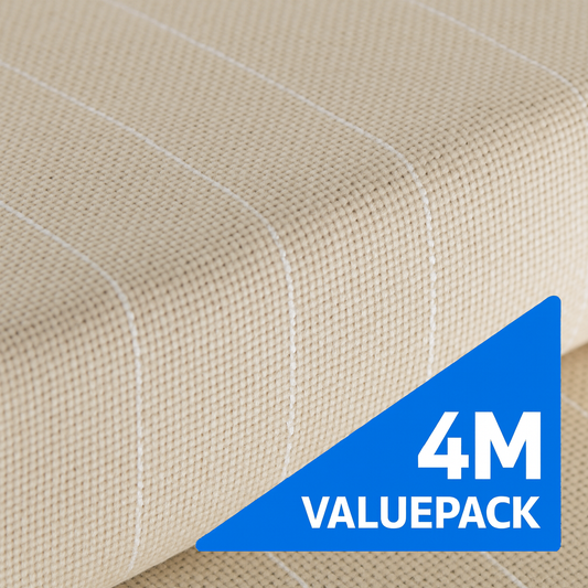 Lienzo de Tufting de 100% Algodón con Línea Blanca – Paquete Económico de 4m