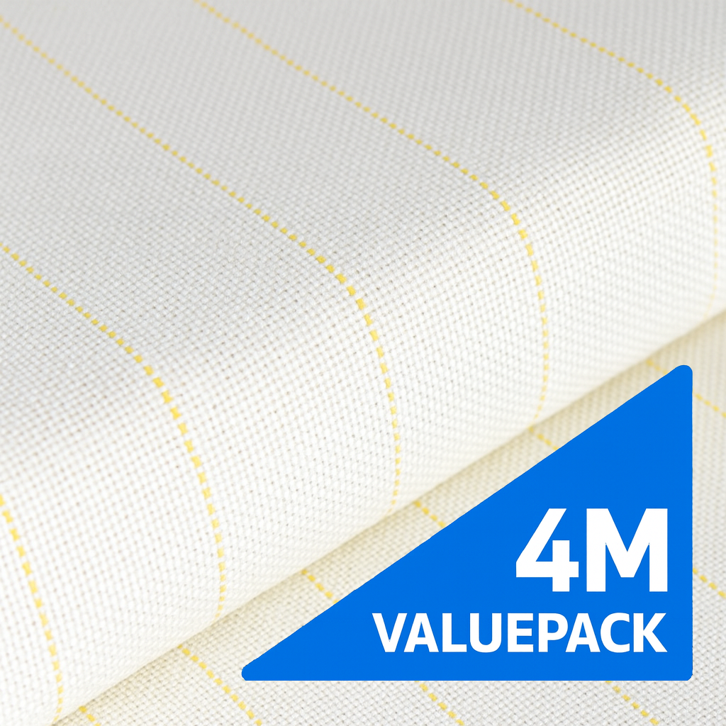 Lona de Tufting de Poliéster–Algodón con Línea Amarilla – Paquete Económico de 4m